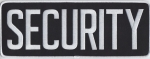 SECURITY White on Black Back Panel Patch 11 X 4